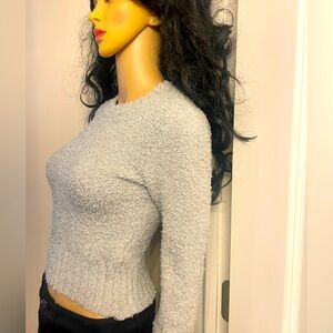 NWOT Sparkly Light Dove Grey Sparkly Soft Sweater Size XS